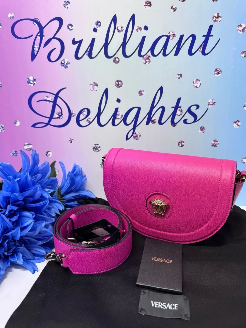 💖 NWT VERSACE MEDUSA HALF MOON CROSSBODY BAG